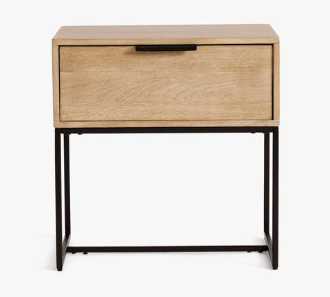 Wood and Iron Drawer Styled Side Table - The Linen House