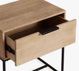 Wood and Iron Drawer Styled Side Table - The Linen House