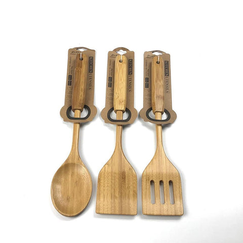Wooden Cooking Spoons And Spatulas - Jinjiali Golden Bamboo - The Linen House