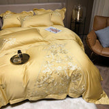 Yellow Embroidery New Duvet Set - The Linen House