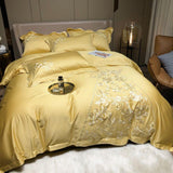Yellow Embroidery New Duvet Set - The Linen House